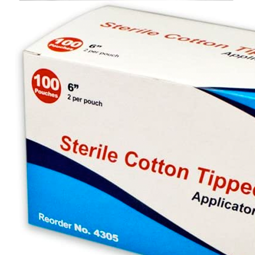6-Inch Sterile Cotton Tipped Applicators