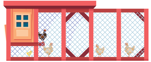 Chicken coop with a chicken run