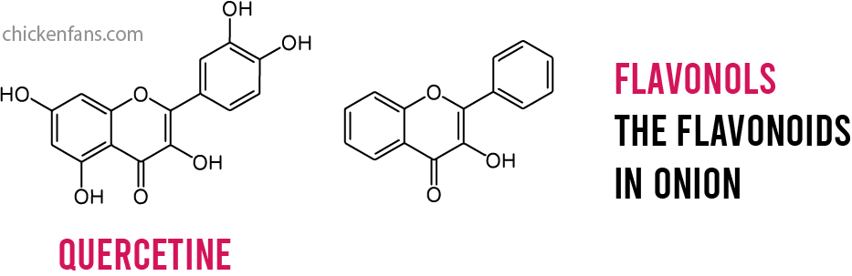 flavonoids in onions are biochemical compounds with health benefits for chickens