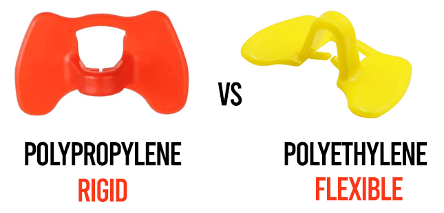 Pinless peepers in polypropylene are rigid vs pinless peepers in polyethylene, which are more flexible