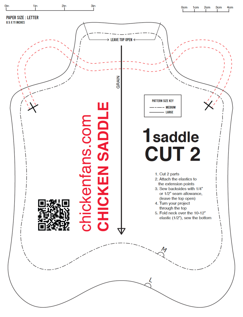 Printable Template Chicken Saddle Pattern With Wing Protectors