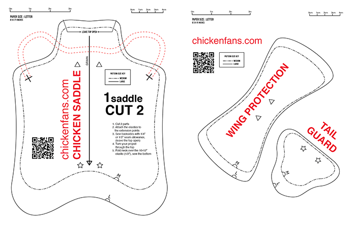 Free Chicken Saddle Patterns Printable PDF Apron Templates Chicken Fans