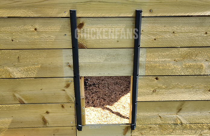 chickenguard chicken coop door left and right rail