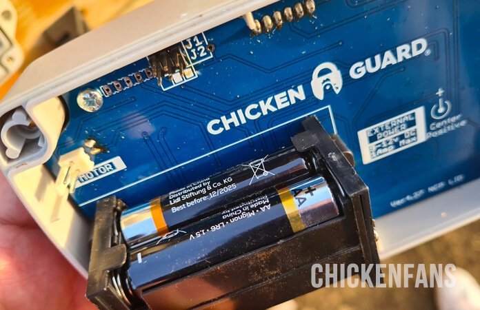 chickenguard motor unit door batteries