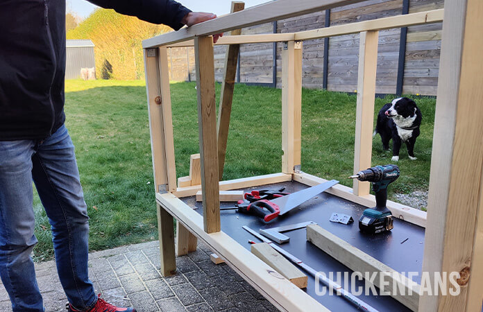 diy chicken coop frame door side