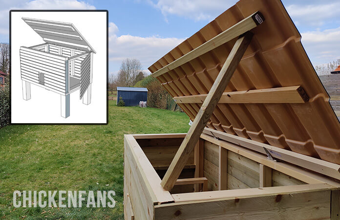 diy chicken coop with roof open