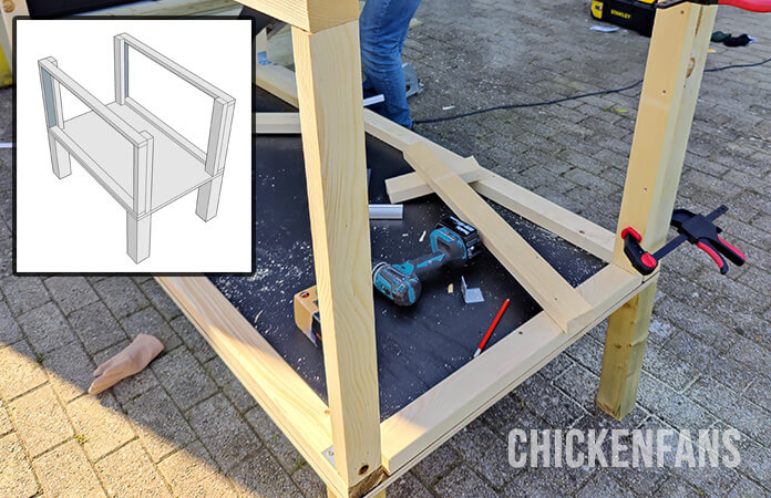 diy chicken coop short side frame