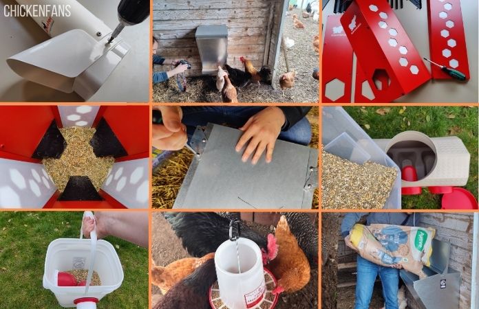 photos of the installation en review process of the best chicken feeders