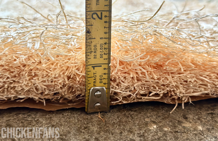 measuring the thickness of the cackle hatchery nesting pads