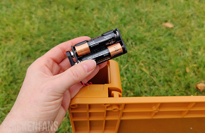 the batteries inside the chickcozy automatic coop door