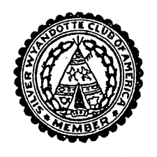 The logo of the Silver Wyandotte Club of America with an Indian tipi in the center of the logo